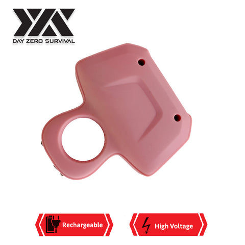 DZS Light Pink Ring Self Defense Knuckle Mini Stun Gun Rechargeable