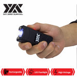 Black DZS Rechargeable Self Defense Ultra Mini Stun Gun With LED FlashLight