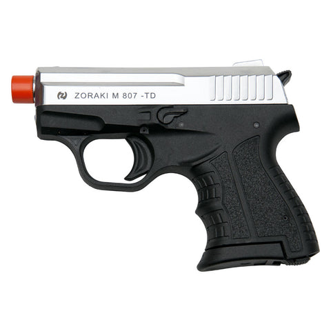 Zoraki M807 Chrome Finish - 8MM Front Firing Blank Pistol Semi-Auto Gun