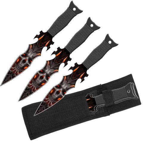 Dante's Inferno Throwing Knives Set - Set of 3 Throwers with Sheath