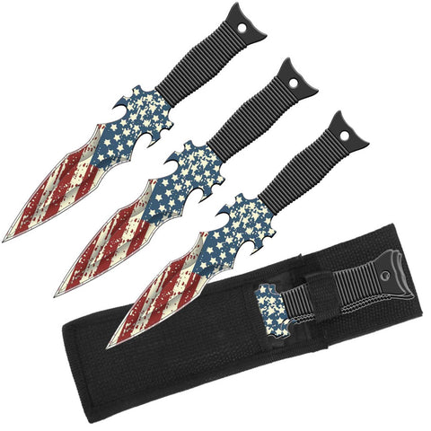 Proud of America US Flag Throwing Knives Set - Set of 3 Throwers