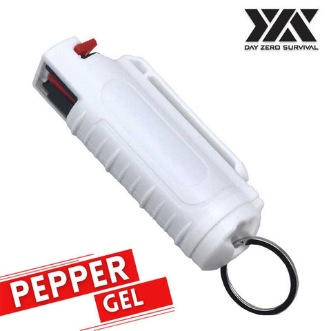 DZS Tactical Pepper Gel - White Hard Case with Belt Clip