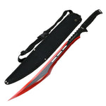 27" Red Stainless 2 Tone Blade Sword with Sheath