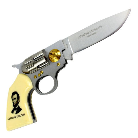 High Quality Defender Abraham Lincoln Gun Folding Knife KB309AL-2