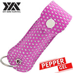 DZS Tactical Defense Pepper Gel - Pink Bling Keychain Leather Case
