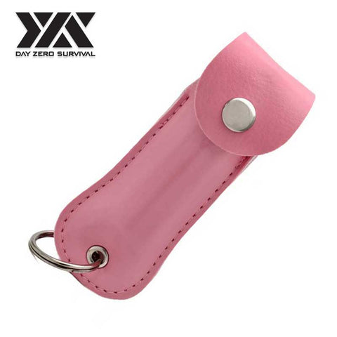 DZS Defense Pepper Spray, Max Strength OC - Pink Premium Leather Case