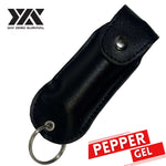 DZS Tactical Defense Pepper Gel - Black Premium Keychain Leather Case
