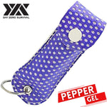 DZS Tactical Defense Pepper Gel - Purple Bling Keychain Leather Case