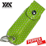 DZS Tactical Defense Pepper Gel - Green Bling Keychain Leather Case