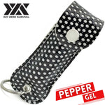 DZS Tactical Defense Pepper Gel - Black Bling Keychain Leather Case