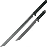 Twin Ninja Swords, Black, 18-Inch and 26-Inch Lengths