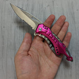 TAC-FORCE WOMENS PINK SPRING ASSISTED KNIFE EDC POCKET