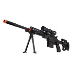 Spring Airsoft Sniper Rifle Gun W/ Scope Laser Light Bipod 350 FPS