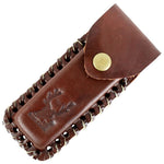 TheBoneEdge Brown 4" Tactical knife Leather Sheath for a Knife Belt Loop P9