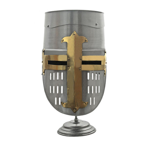 Decorative Crusader Helmet With Stand Medieval Armor