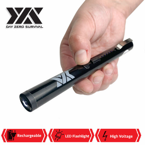 DZS Small Pen Sized 6 Inches Rechargeable Stun Gun Black