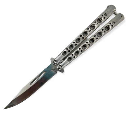 Heavy Duty Balisong Butterfly Knife SILVER