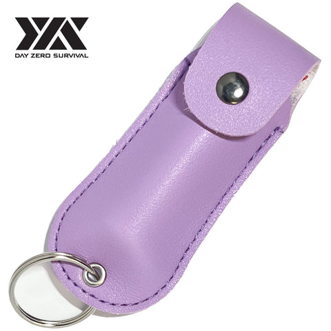 DZS Defense Pepper Spray, Max Strength OC - Purple Premium Leather Case