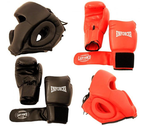 Last Punch High Quality 2 Pairs Pro Boxing Gloves & Pro Head Gears Pro Quality S103