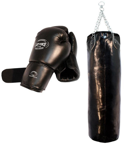 Last Punch Heavy Duty Pro Boxing Gloves & Pro Huge Punching Bag with Chains S104