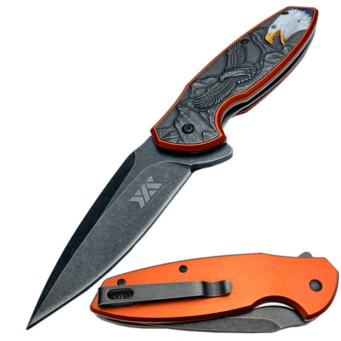 8" American Bald Eagle Spring Assisted Folding Pocket Knife