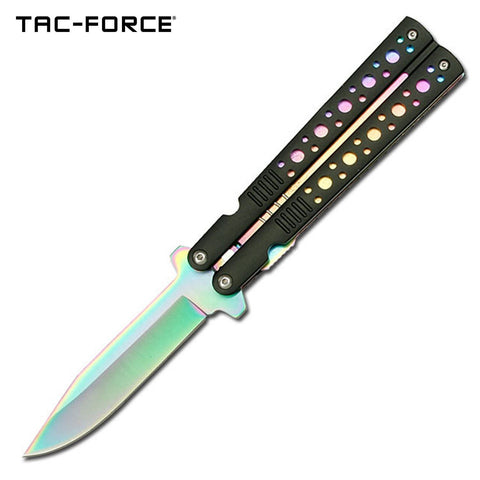 7.5 Inch Rainbow Spring Assisted Folding Knife Faux Butterfly