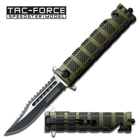 Spring Assist - 'Legal Auto Knife' - Green Tactical Fighter