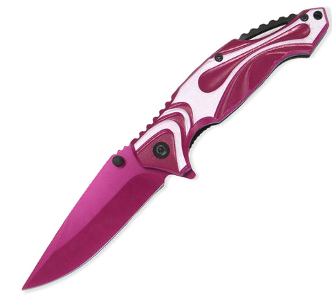 Capitol Agent Knife HOT PINK AND WHITE Spring Assisted EDC Womens