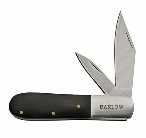 3.5" BARLOW BLACK HANDLE MANUAL GENTLEMENS KNIFE- EDC- POCKET