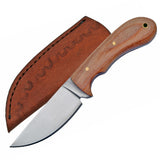 5.75" Wood Handle Full Tang Hunting Skinner Tracker Knife W/ Nylon Sheath