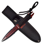 MTECH USA FIXED BLADE KNIFE 8.5" OVERALL RED CORD AND SHEATH