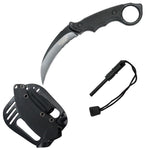 Defender-Xtreme 8" All Black Karambit Tactical Hunting Knife With Sheath