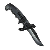 Defender-Xtreme 9" All Matte Black Spring Assisted Folding Knife With Belt Clip