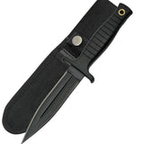 9" COMBAT BOOT KNIFE BLACK FIXED BLADE