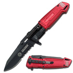 Tac-Force - Spring Assisted Knife - TF-749FD FIRE FIGHTER RED BLACK EDC FOLDING