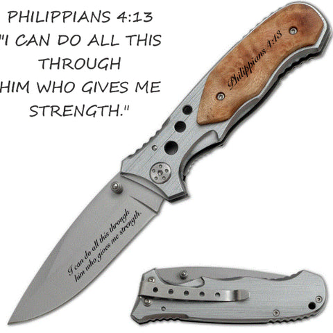 PHILIPPIANS 4:13 MTECH USA MANUAL FOLDING KNIFE EDC