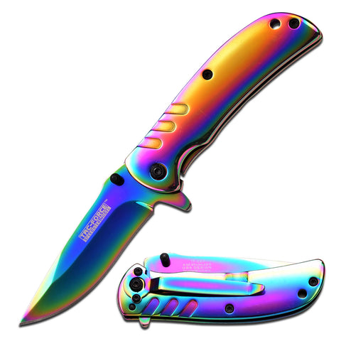 Tac-Force - Spring Assisted Knife - TF-847RB RAINBOW WOMENS EDC FOLDING