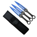 Defender-Xtreme 7" Blue Color Blade 3 PC Throwing Knife Set With Nylon Pouch