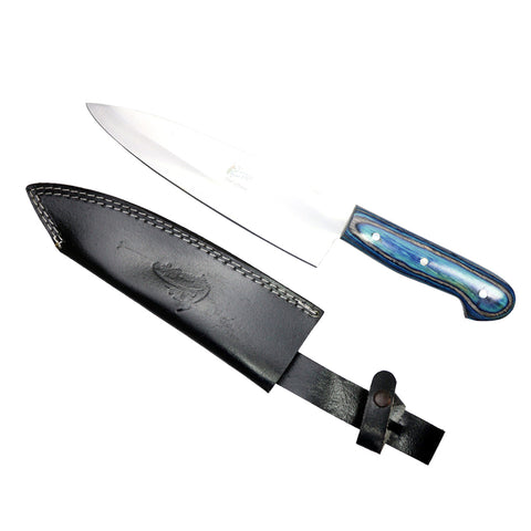 TheBoneEdge 13.5" Chef Choice Stainless Steel Kitchen Knife Blue & Black Wood Handle