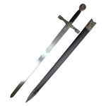 33.5" Black Plastic Handle King Arthur Excalibur Stainless Steel Blade Medieval Sword