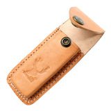 TheBoneEdge Camel Color 5" Leather Pouch For Folding Blade Pocket Knife Belt Loop