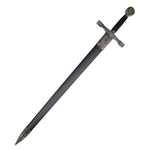 33.5" Black Plastic Handle King Arthur Excalibur Stainless Steel Blade Medieval Sword