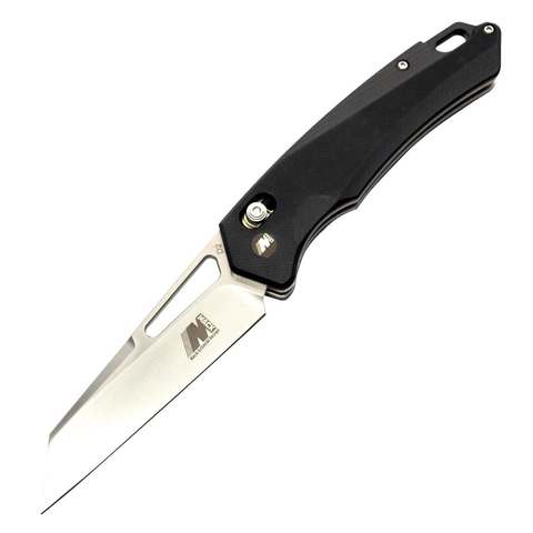 Hunt-Down 8" Ball Bearing Folding Knife G10 Black Handle With Pouch