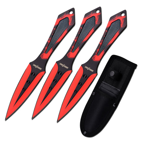 Perfect Point - Throwing Knives - Set of 3 - PP-134-3 Red Flames
