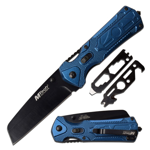 MTech USA - Folding Knife - MT-1104BL BLUE POCKET WHARNCLIFFE BLADE MULTI TOOL