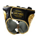 Last Punch Black & Gold Heavy Duty Cheek Protection Training Boxing Headgear