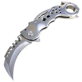 MACK 7.5" Karambit Style Spring Assisted Folding Knife 3CR13 Stainless Steel MS2