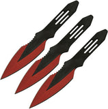 5.5" RED THROWER SET THROWING KNIVES SET OF 3