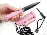 MASTER USA FIXED BLADE KNIFE 6.75" OVERALL PINK WOMENS WITH FIRE STARTER