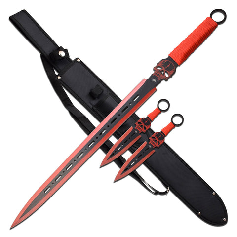 Fantasy Master - Fantasy Sword with 2 Throwing Knives- FMT-058RD